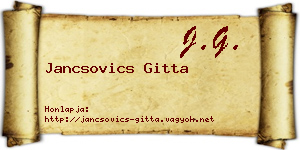 Jancsovics Gitta névjegykártya